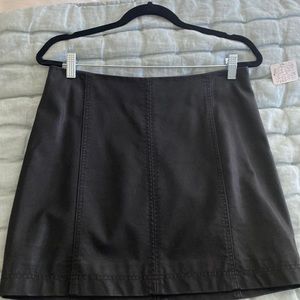 FP Black vegan leather skirt